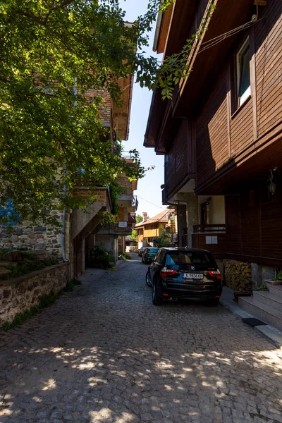 Sozopol Bulgária Agosto 2017 Ruas Estreitas Uma Antiga Cidade Costeira — Fotografia de Stock