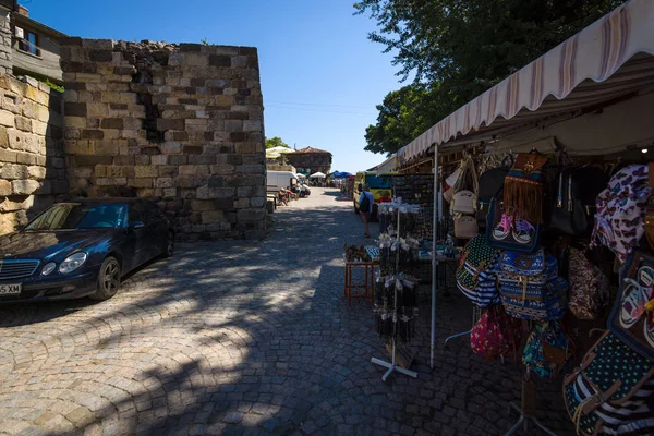 Sozopol Bulgaria August 2017 Smale Gater Gammel Kystby Ved Svartehavskysten – stockfoto