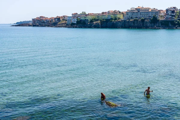 Sozopol Bulgaria Agosto 2017 Una Vista Sulla Città Spiaggia Sozopol — Foto Stock