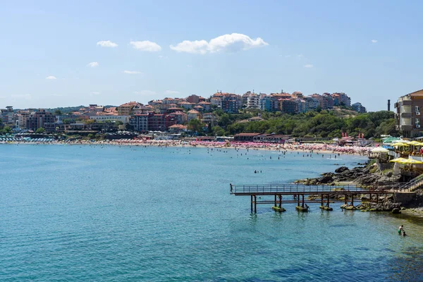 Sozopol Bulgarije Augustus 2017 Een Uitzicht Stad Het Strand Van — Stockfoto