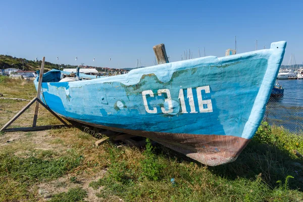 Sozopol Bulgaria August 2017 Old Fishing Boat Shore Seaport — Stock Photo, Image
