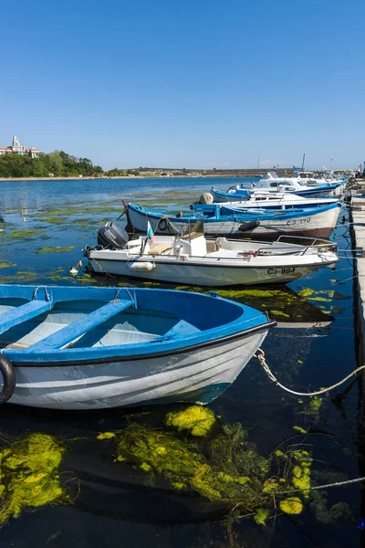 Sozopol Bulgaria August 2017 Fishing Boats Seaport Pier — Stock Photo, Image