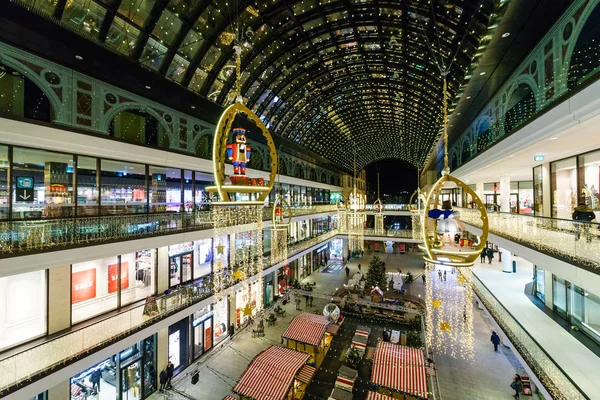 Berlín Diciembre 2017 Centro Comercial Mall Berlin Leipziger Platz Iluminación — Foto de Stock