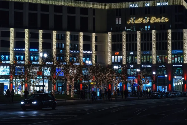 Berlín Prosince 2017 Fasáda Obchodního Centra Mall Berlin Leipziger Platz — Stock fotografie