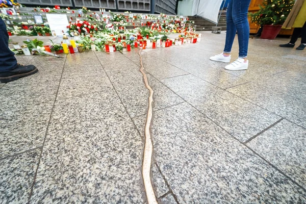 Berlino Dicembre 2017 Segno Commemorativo Commemorare Vittime Dell Attentato Terroristico — Foto Stock