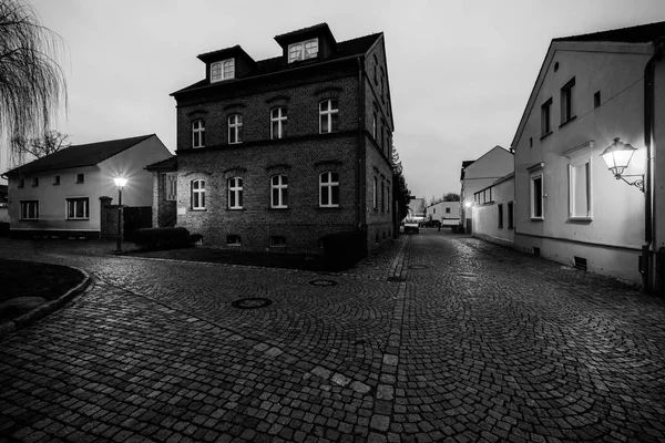 Senftenberg Germany Февраля 2018 Года Ночные Улицы Старого Города Древний — стоковое фото
