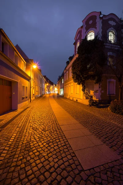 Senftenberg Germany Февраля 2018 Года Ночные Улицы Старого Города Древний — стоковое фото