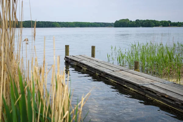 Staré Dřevěné Molo Jezeře — Stock fotografie