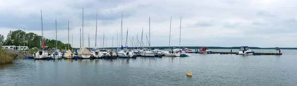 Geierswalde Duitsland Mei 2017 Panoramisch Zicht Jachthaven Stoel Van Lake — Stockfoto