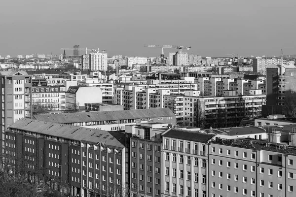 Berlin Tyskland April 2018 Fågelperspektiv Centrala Delarna Berlin Svart Och — Stockfoto