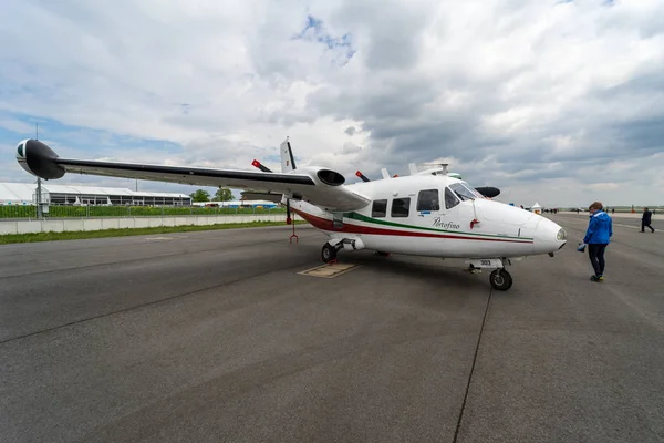 Berlín Alemania Abril 2018 Aviones Utilidad Civil Piaggio 166C Exposición — Foto de Stock