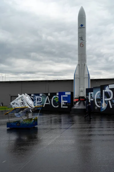 Berlin Germany April 2018 Model Ariane Space Rocket Arianespace Front — Stock Photo, Image