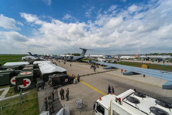 Berlin Germany April 2018 Various Military Civil Aviation Equipment Airfield — Stock Photo, Image