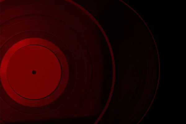 Schallplatte Auf Rotlicht Alte Vinyl Schallplatte Musik Hintergrund — Stockfoto