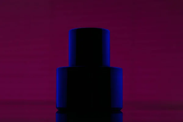 Bottle Black Perfume Pink Background Cosmetic Perfume Black — Stock Photo, Image