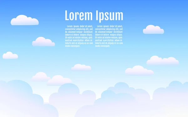 Vektör çizim karikatür tarzı yumuşak bulutlu gökyüzü arka plan.