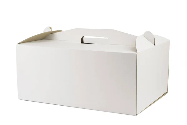 Большая прямоугольная картонная коробка для торта — стоковое фото