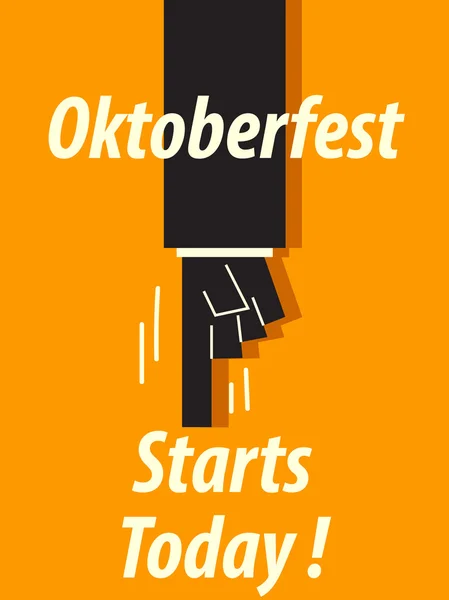 Oktoberfest bugün tipografi poster başlıyor — Stok Vektör