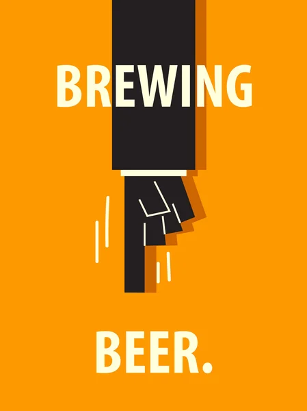 Brewing Beer typografiplakat – stockvektor