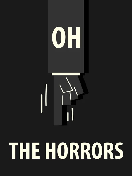 OH THE HORRORS typography vector illustration — Stock Vector