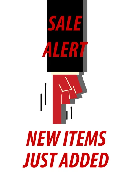 SALE ALERT NEW ITEMS JUST ADDED typography vector illustration — Stock Vector