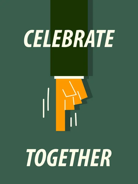 CELEBRATE TOGETHER typography vector illustration — Stock Vector
