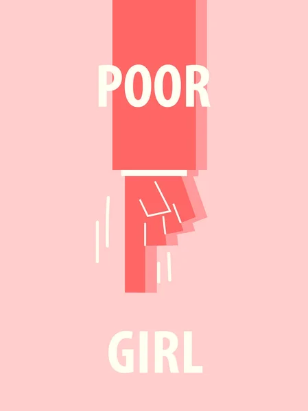 Ubogich dziewczyna typografia wektor ilustracja — Wektor stockowy