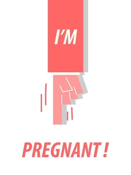 I AM PREGNANT typography vector illustration — Stock Vector