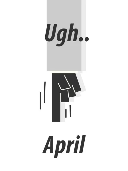 Ugh april typographie vektorillustration — Stockvektor