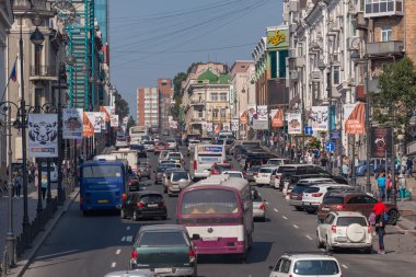  Merkezi kare Vladivostok onuruna kutlama kaplan günün.