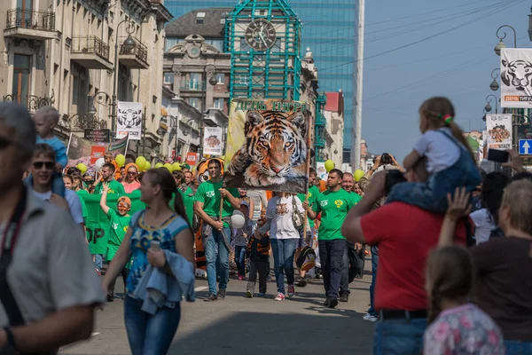 Pochód karnawałowy, na cześć dnia Tiger. — Zdjęcie stockowe