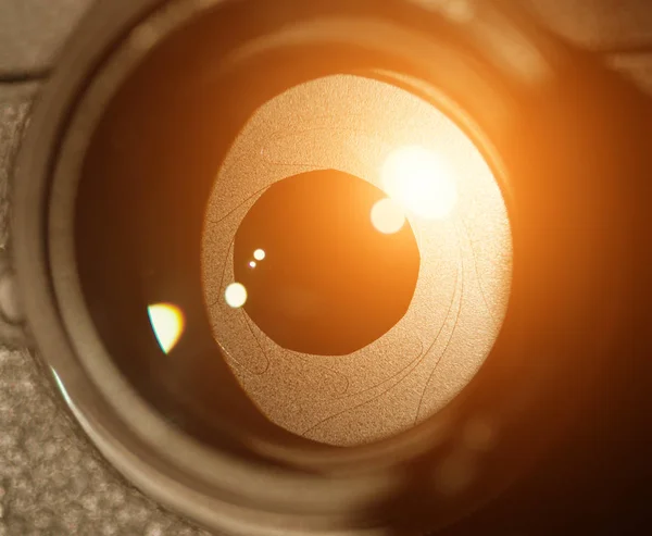 The diaphragm of a camera lens aperture. — Stock Photo, Image