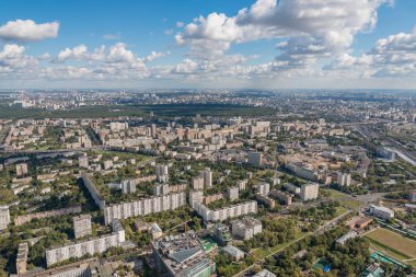Moskova cityscape üzerinde havadan görünümü.