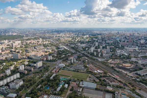 Moskova cityscape üzerinde havadan görünümü. — Stok fotoğraf