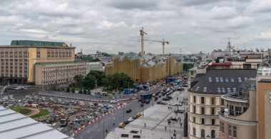 Moskova görünümünden Merkezi Çocuk mağaza çatısı. 