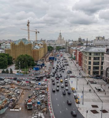 Moskova görünümünden Merkezi Çocuk mağaza çatısı. 