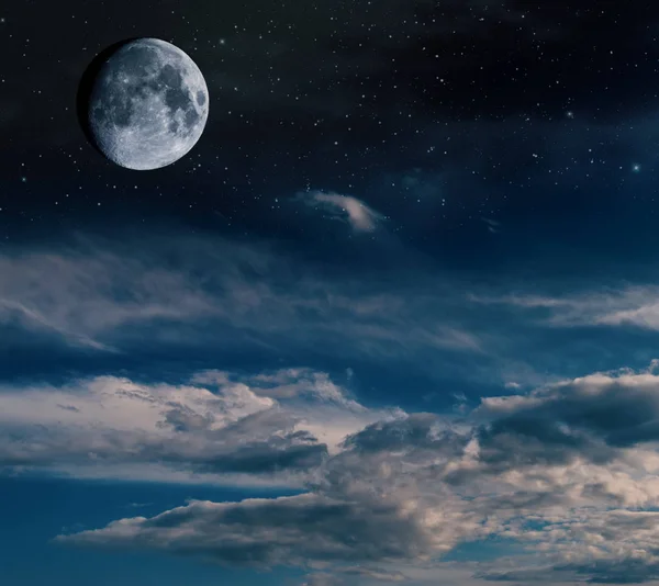 Mond mit Sternen und Nebeln. — Stockfoto