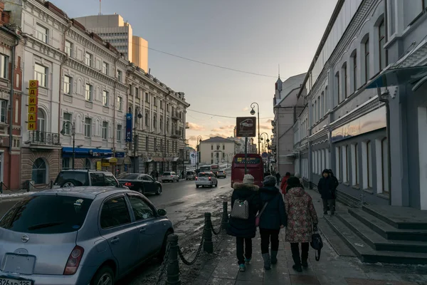 Aleutskaya street, at sunset. — Stock Fotó