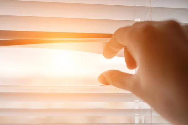 The sun shines through the blinds. — Stock Photo, Image