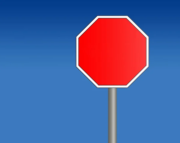Красный Восьмиугольный Знак Над Синим Градиентным Фоном — стоковое фото