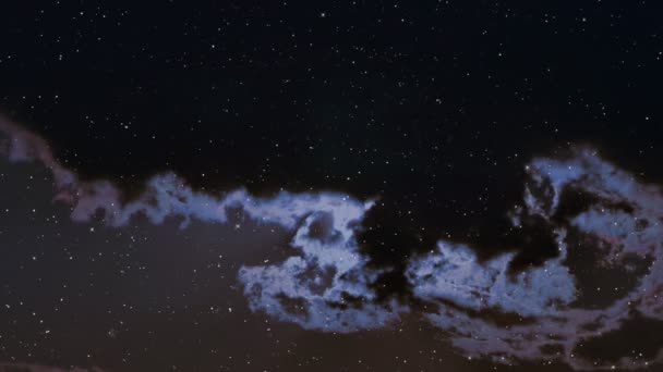 Traveling Trough Universe Filled Stars Nebulae — Stock Video