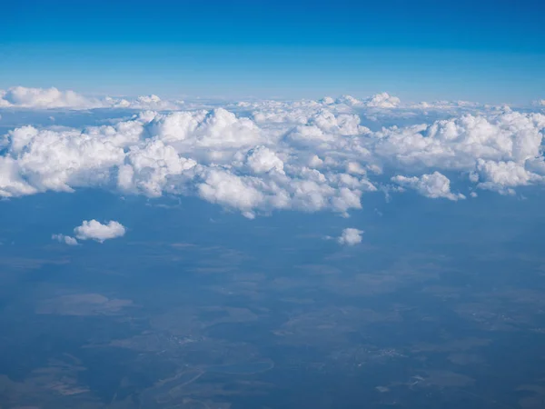 Θέα Από Αεροπλάνο Στα Σύννεφα — Φωτογραφία Αρχείου