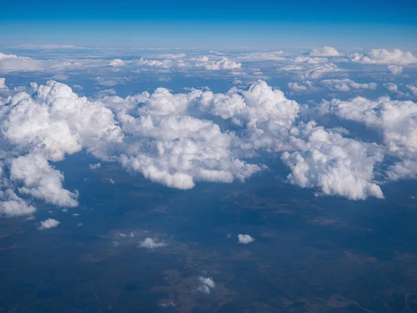 Θέα Από Αεροπλάνο Στα Σύννεφα — Φωτογραφία Αρχείου