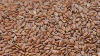 Closeup keten tohumu. Seçici odak.