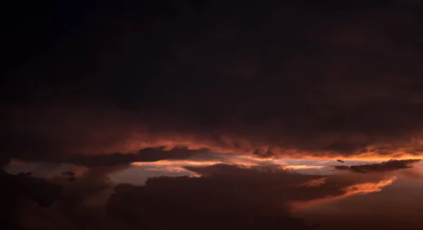 Dramatic Sunset Sky Orange Colored Clouds — Stock Photo, Image