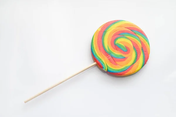 Natuurlijk Ogende Lolly Witte Achtergrond — Stockfoto