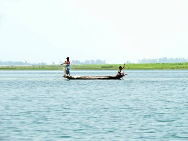 NET, çekerek fisher erkekler Yamuna Nehri, Brahmaputra Nehri, Sariaknadi, Bogra Bangladeş