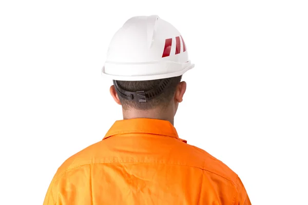 Supervisor con casco de construcción y camisa de alta visibilidad — Foto de Stock