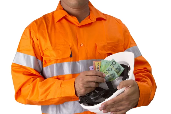 Supervisor with construction hard hat and high visibility shirt — Stock Photo, Image