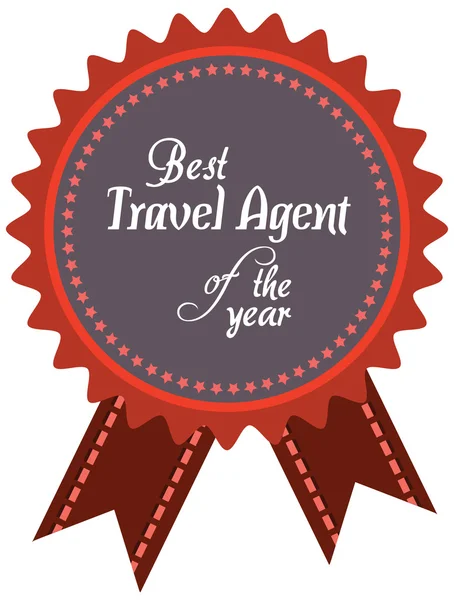 Etichetta promozionale vettoriale del miglior agente di viaggio o guida turistica servizio aw — Vettoriale Stock